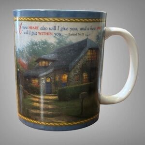 VINTAGE THOMAS KINKAID PAINTER OF LIGHT PORCELAIN MUG